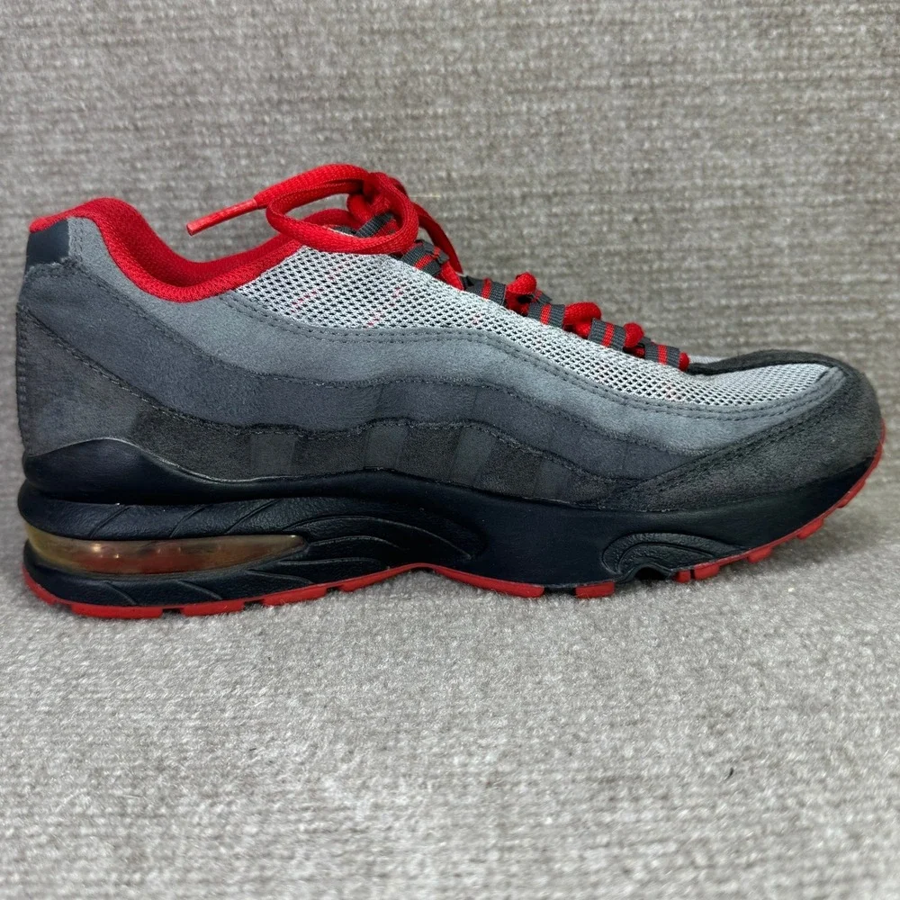 Nike Air Max 95 Kids 5Y Grey Red Athletic‎ Running Shoes 307565-069